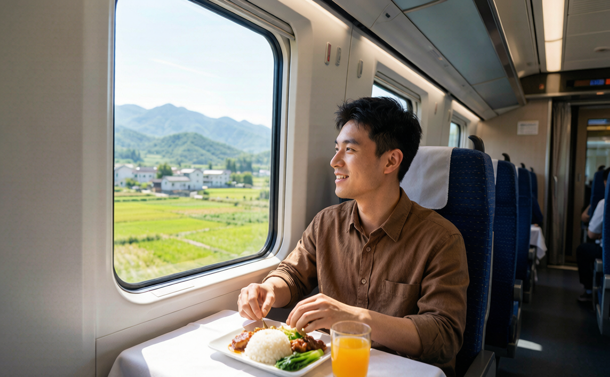 high-speed train dining car food China