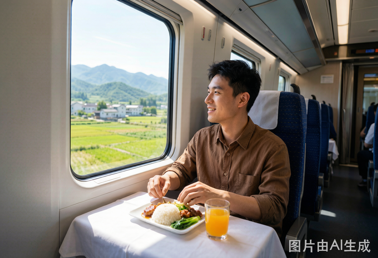 high-speed train dining car food China