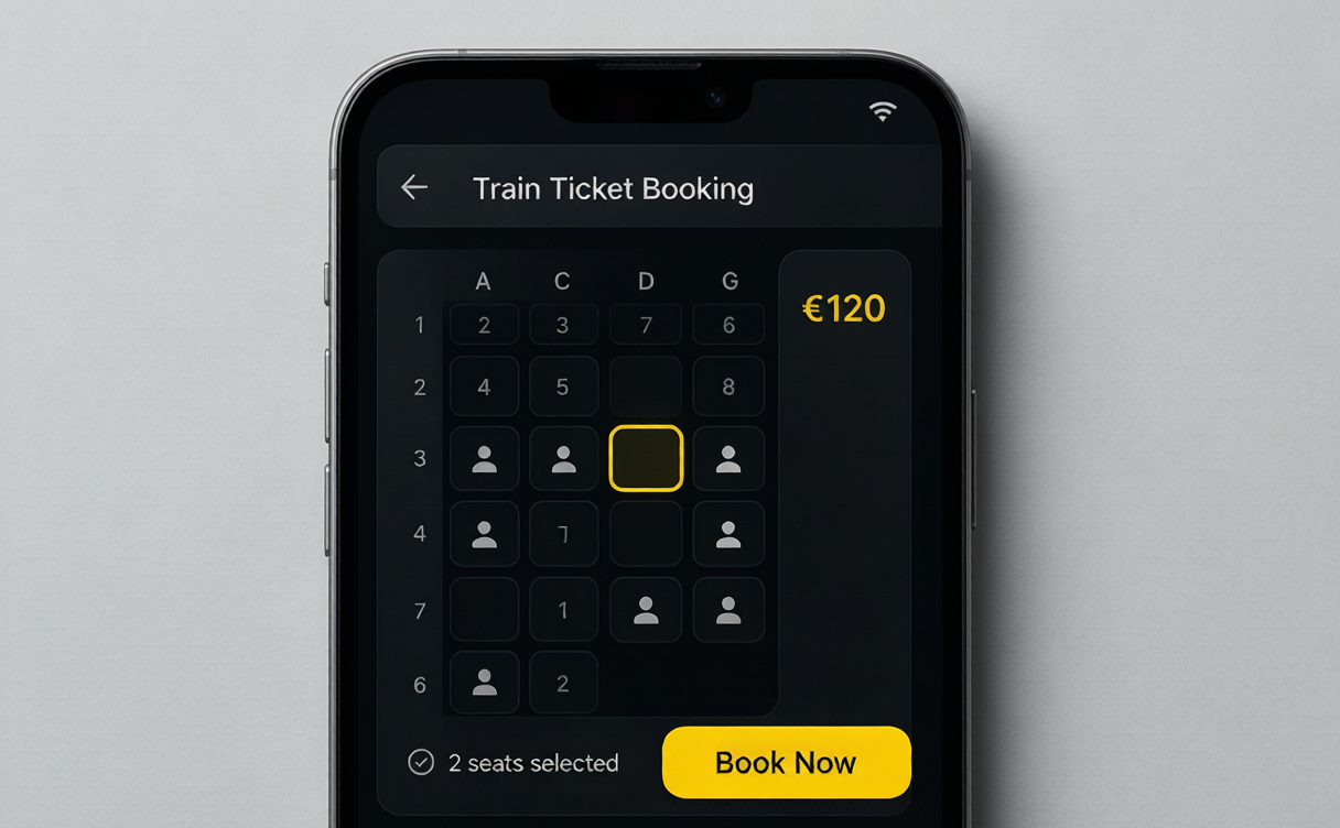 12306 app booking high-speed train ticket