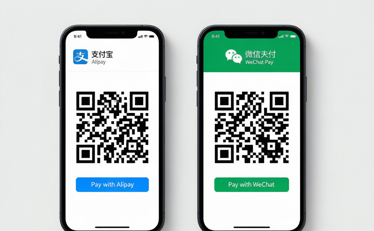Alipay vs WeChat Pay payment screens