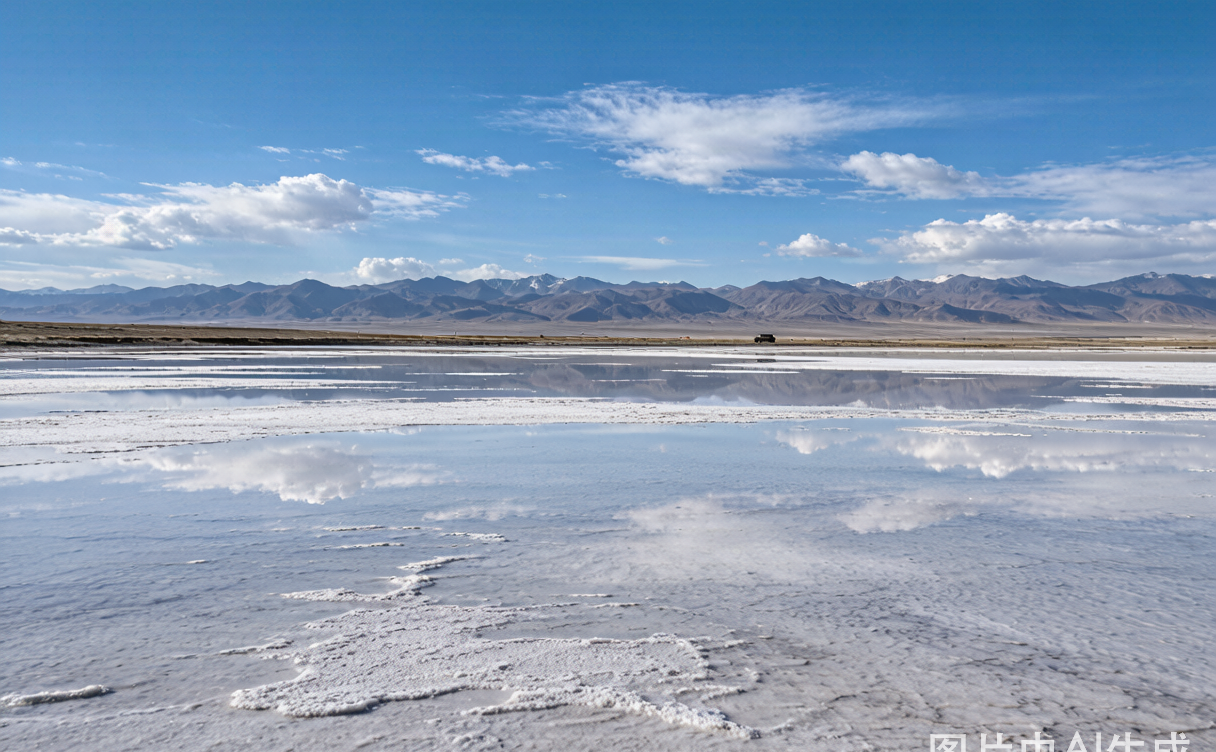 Chaka Salt Lake mirror of the sky reflection Qinghai