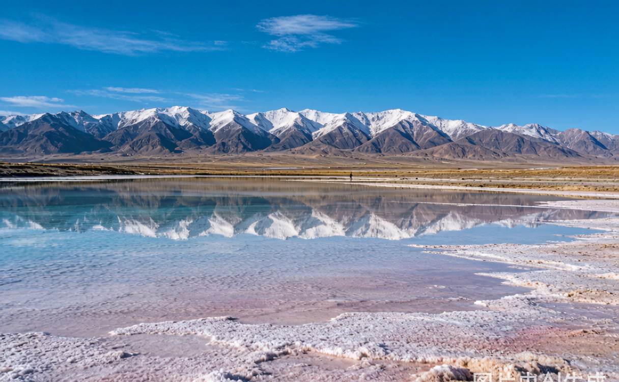 Chaka Salt Lake boardwalk salt flats mountains