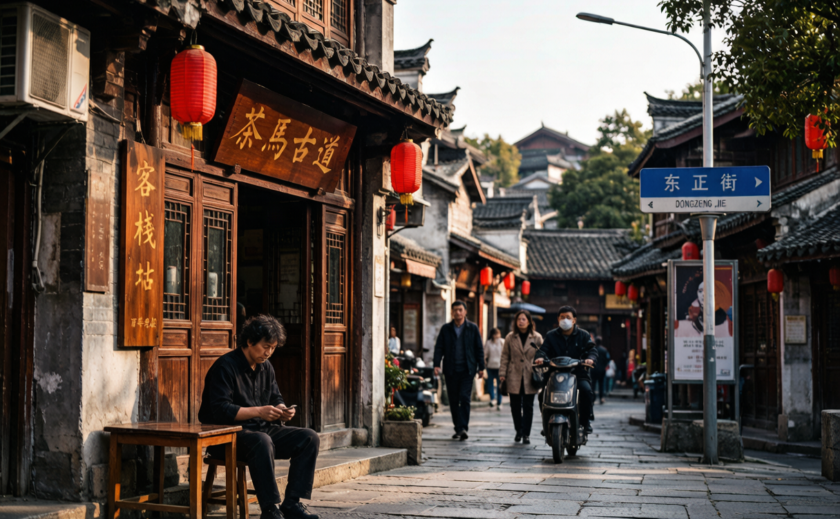 Crowded night market with food stalls along a lit street in Changsha, Hunan, China