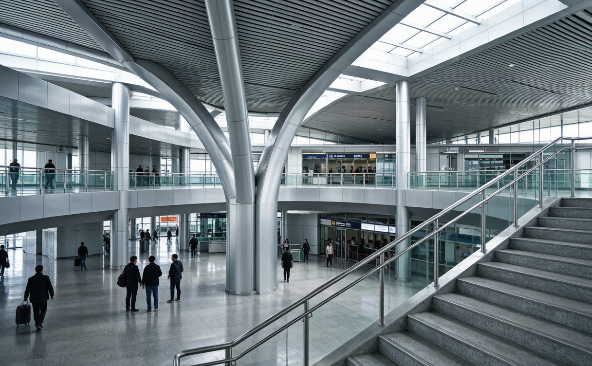 Digital departure board inside a Chinese high-speed rail station