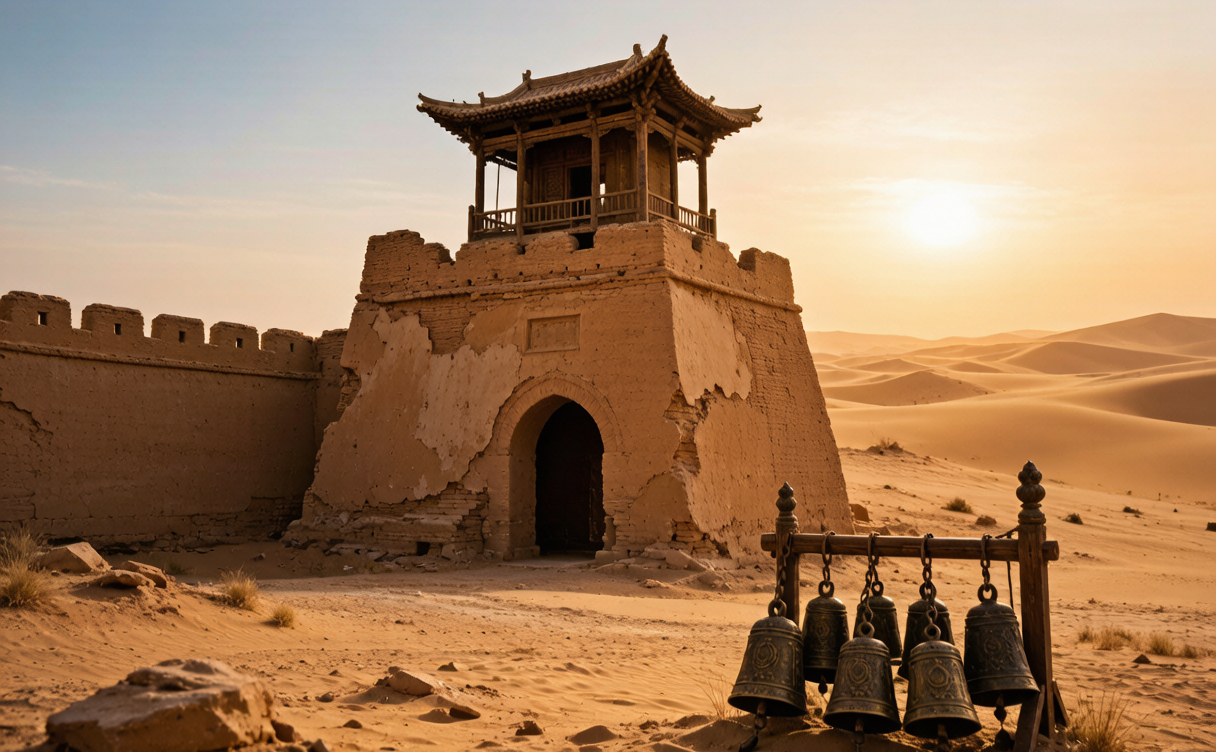 Narrow mud-brick lanes in the old town of Kashgar, Xinjiang, China