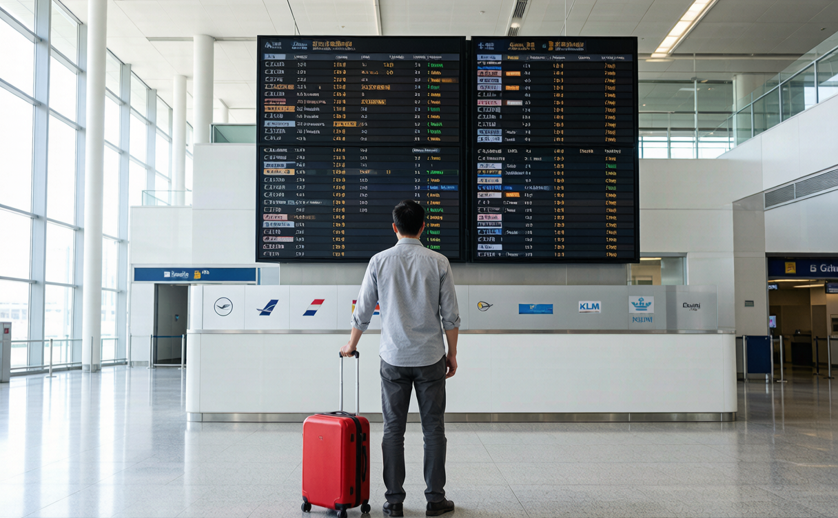 China visa free transit - airport transit sign and passport with entry stamp in China