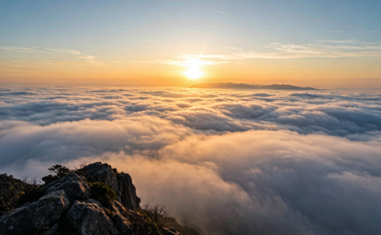 Golden Summit sunrise — best time to visit Mount Emei for the sea of clouds