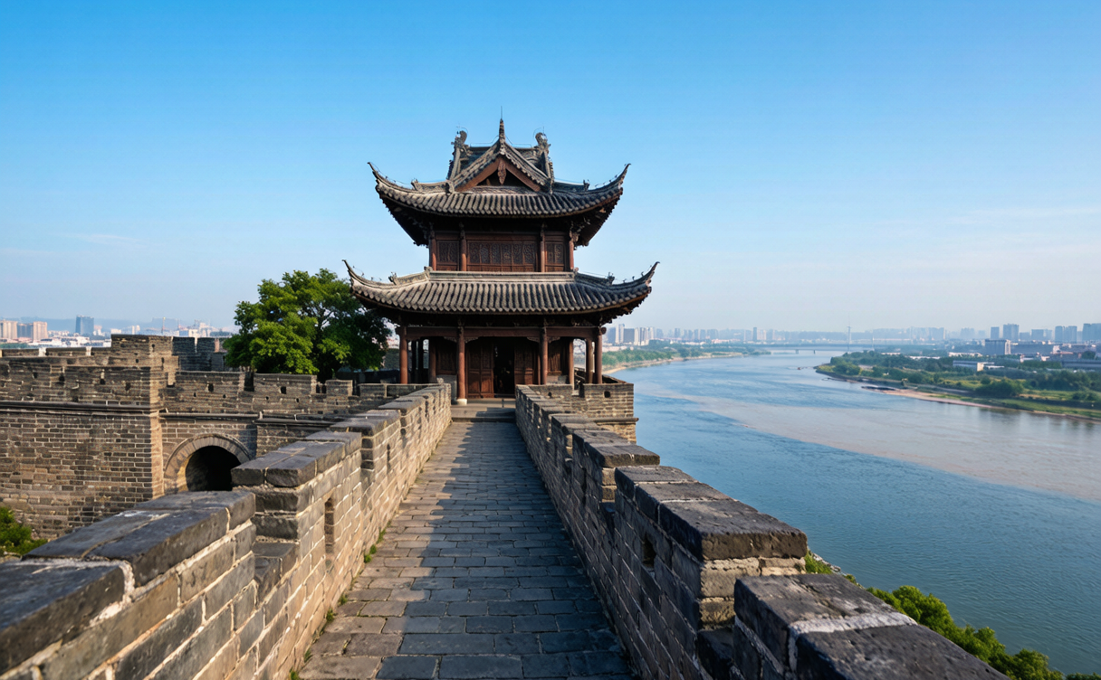 Ganzhou floating pontoon bridge Song dynasty Jiangxi China
