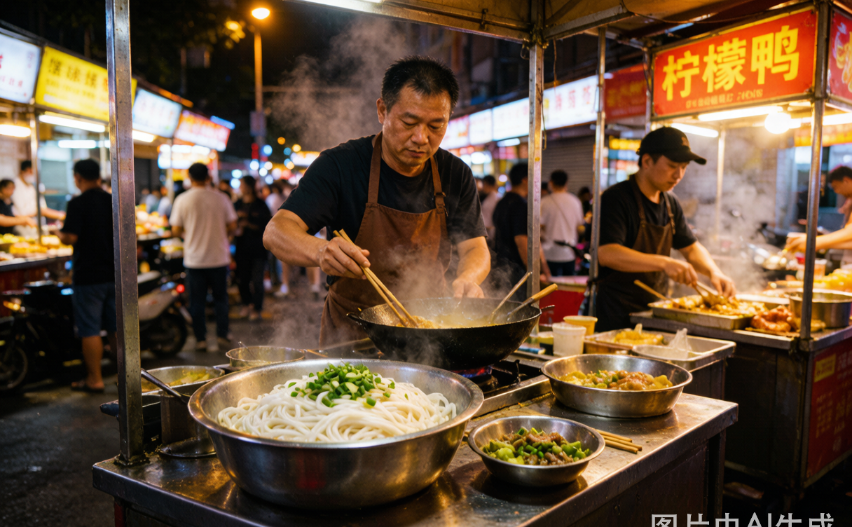 Nanning street food rice noodle night market dishes
