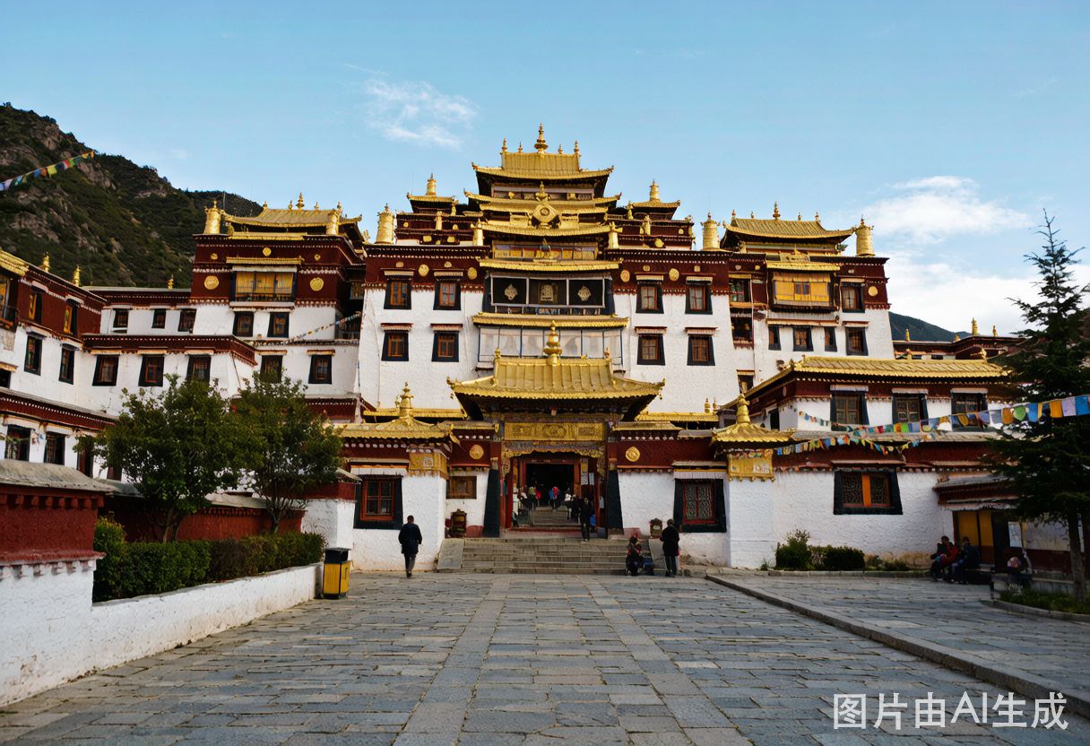 Songzanlin Monastery golden rooftops in Shangri-La Yunnan