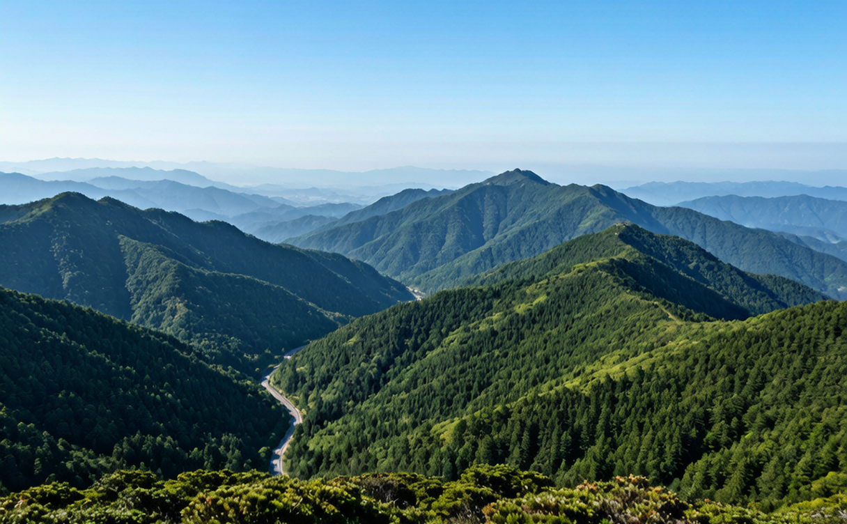 Sunrise sea of clouds over Shennongding ridge in Shennongjia