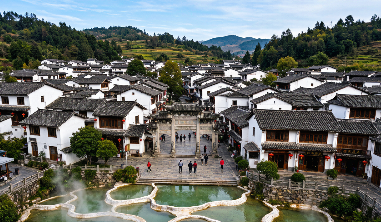 Tengchong Heshun ancient town at golden hour
