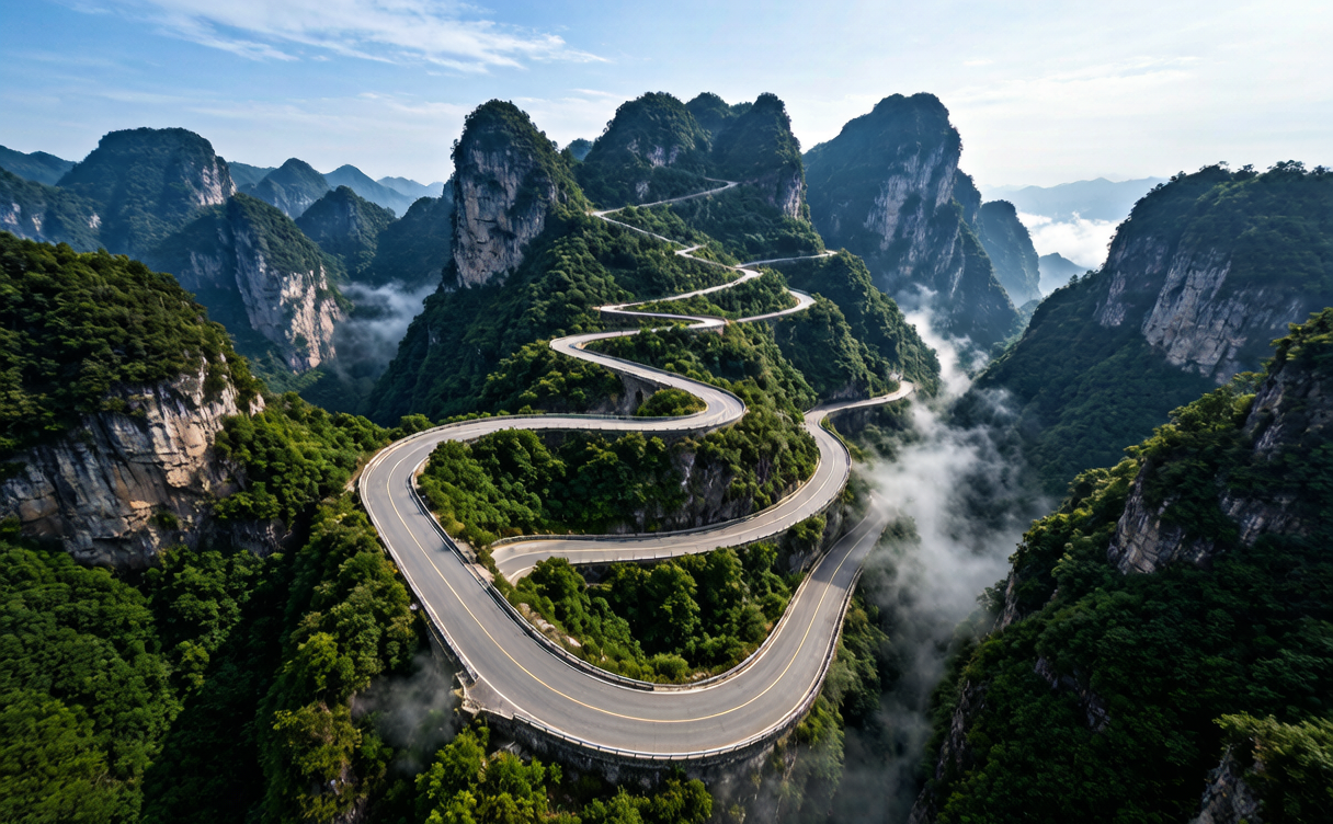 99-bend road to Heaven's Gate — how to get to Tianmen Mountain by bus and cable car