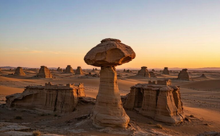 Ghost City, Xinjiang, China: Wind-Carved Desert Sculptures