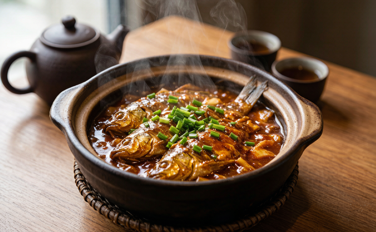 Anhui Hui cuisine guide - braised stinky mandarin fish in a clay pot