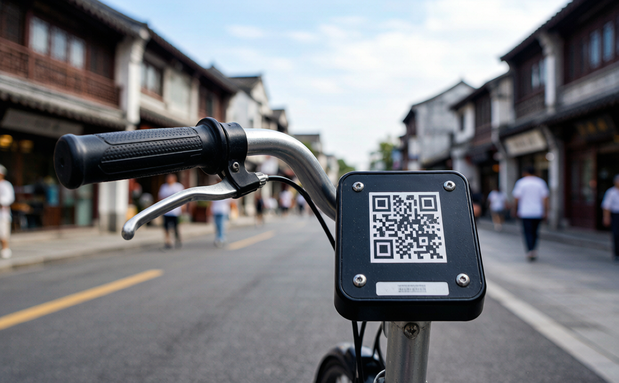 Shared Meituan and HelloBike bicycles parked on a Chinese street