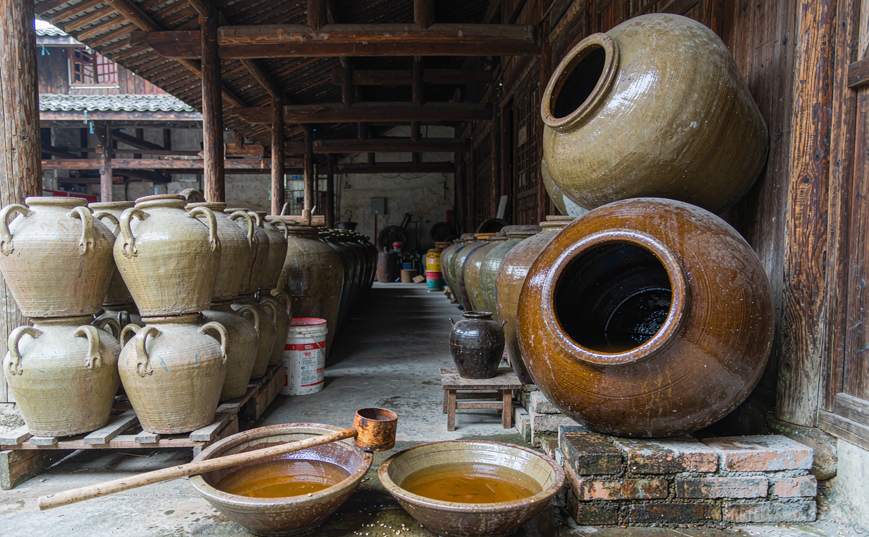 china-huangjiu-rice-wine-guide - warming yellow rice wine in a pewter pot at a tavern table