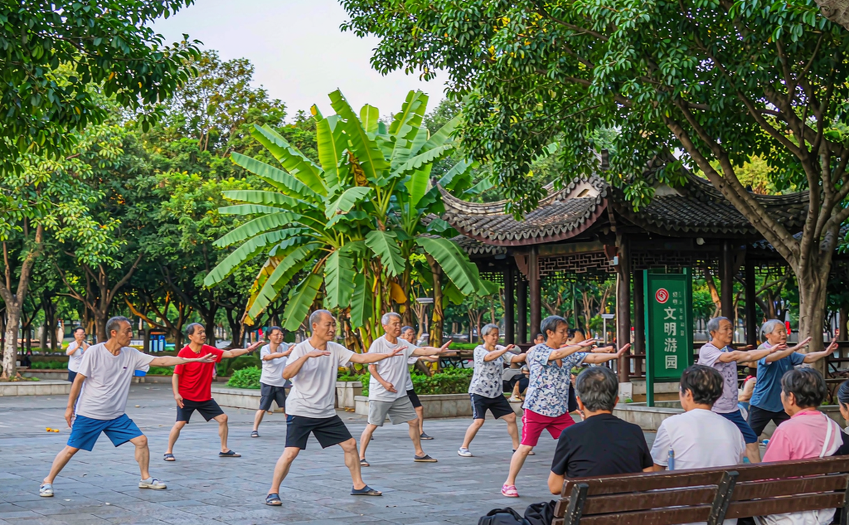 Tai chi master practicing a form at Wudang Mountain