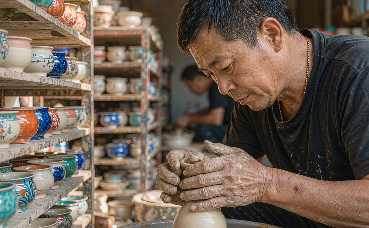 Reconstructed dragon kiln at the Jingdezhen Ceramic History Museum