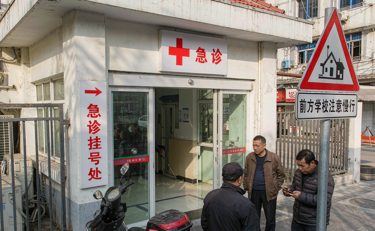 Calling emergency 120 ambulance at a China hospital