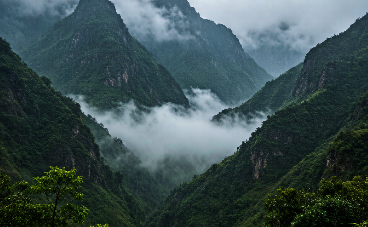 Southern China coastal promenade with storm clouds and churned surf against a seawall