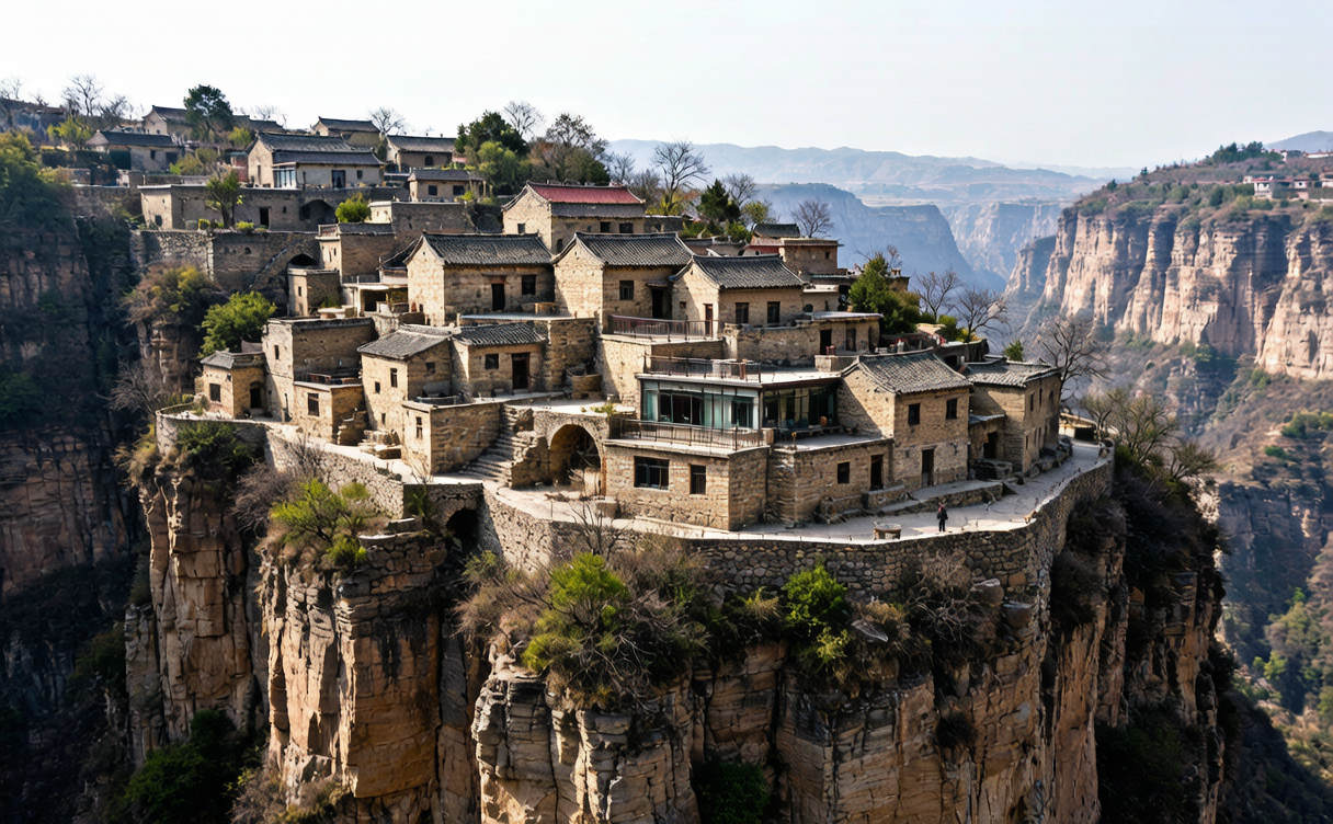 Guoliang village travel guide - a rock window in the hand-carved Guoliang Tunnel