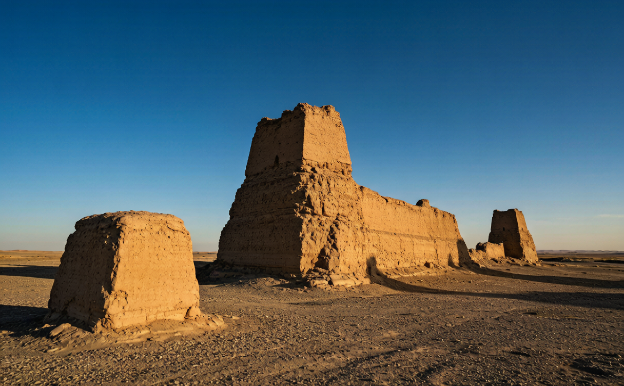 Hami travel guide - eroded yardang desert landforms at sunset near Hami