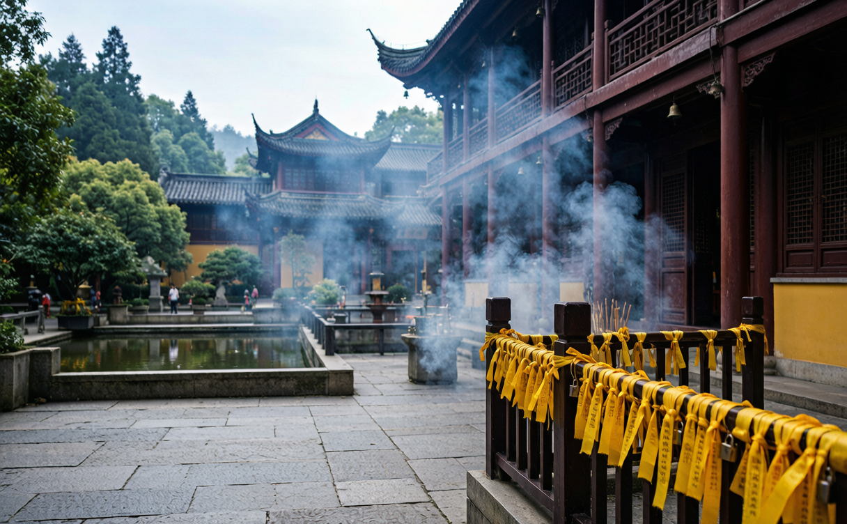 Hengyang travel guide - incense burning in the courtyard of Nanyue Grand Temple