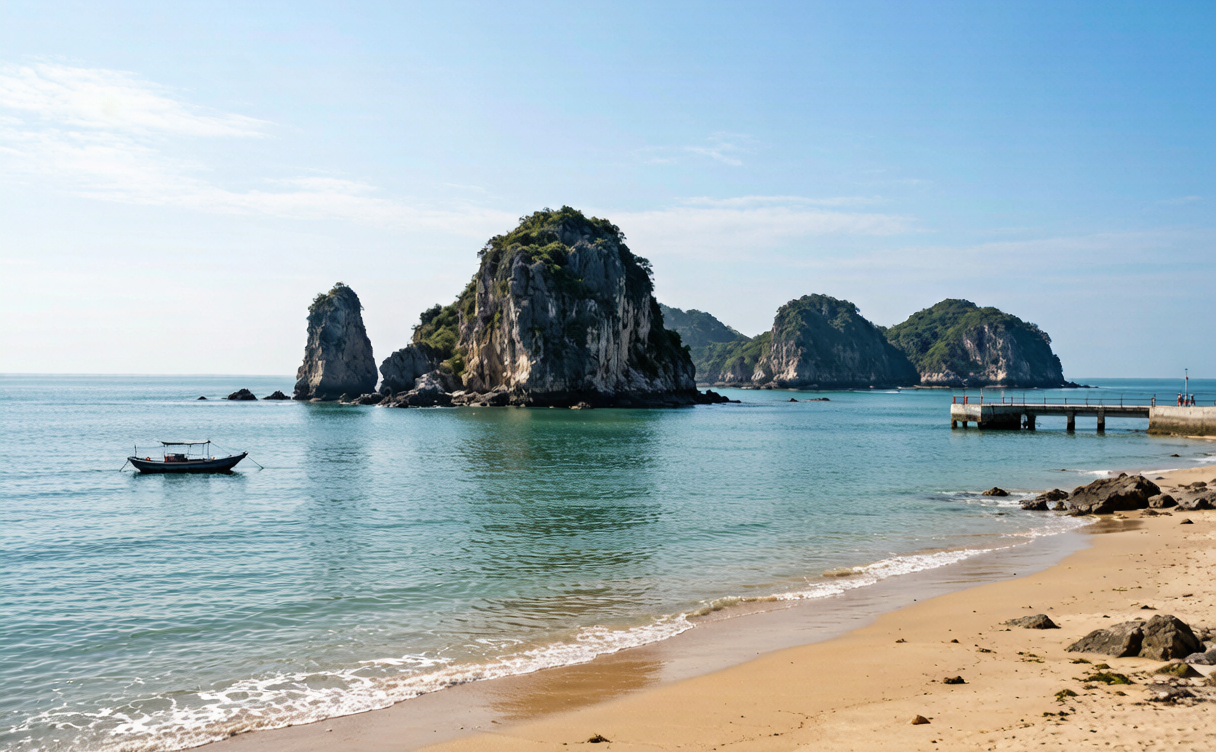 Xunliao Bay coastline and beach near Huizhou, Guangdong, China