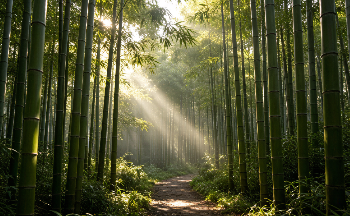 Huzhou travel guide - bamboo forest path in the hills of northern Zhejiang