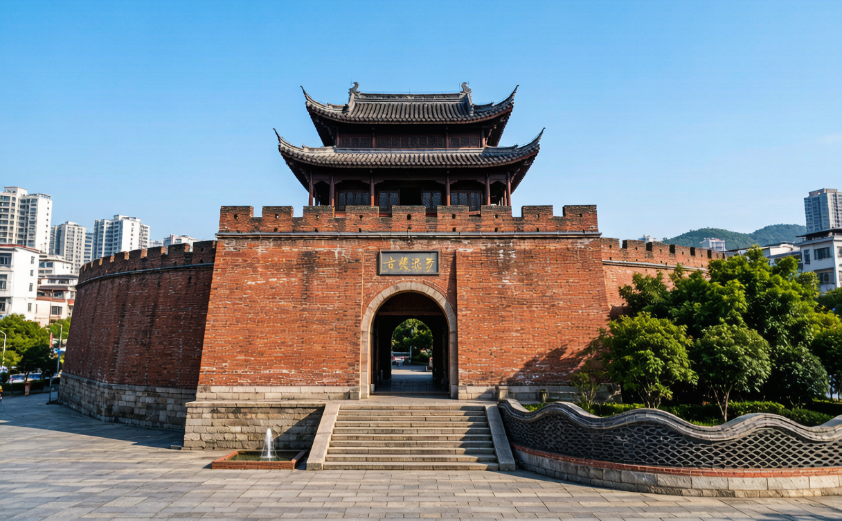 Jinhua travel guide - the half-moon pond at the centre of Zhuge Bagua Village in Lanxi