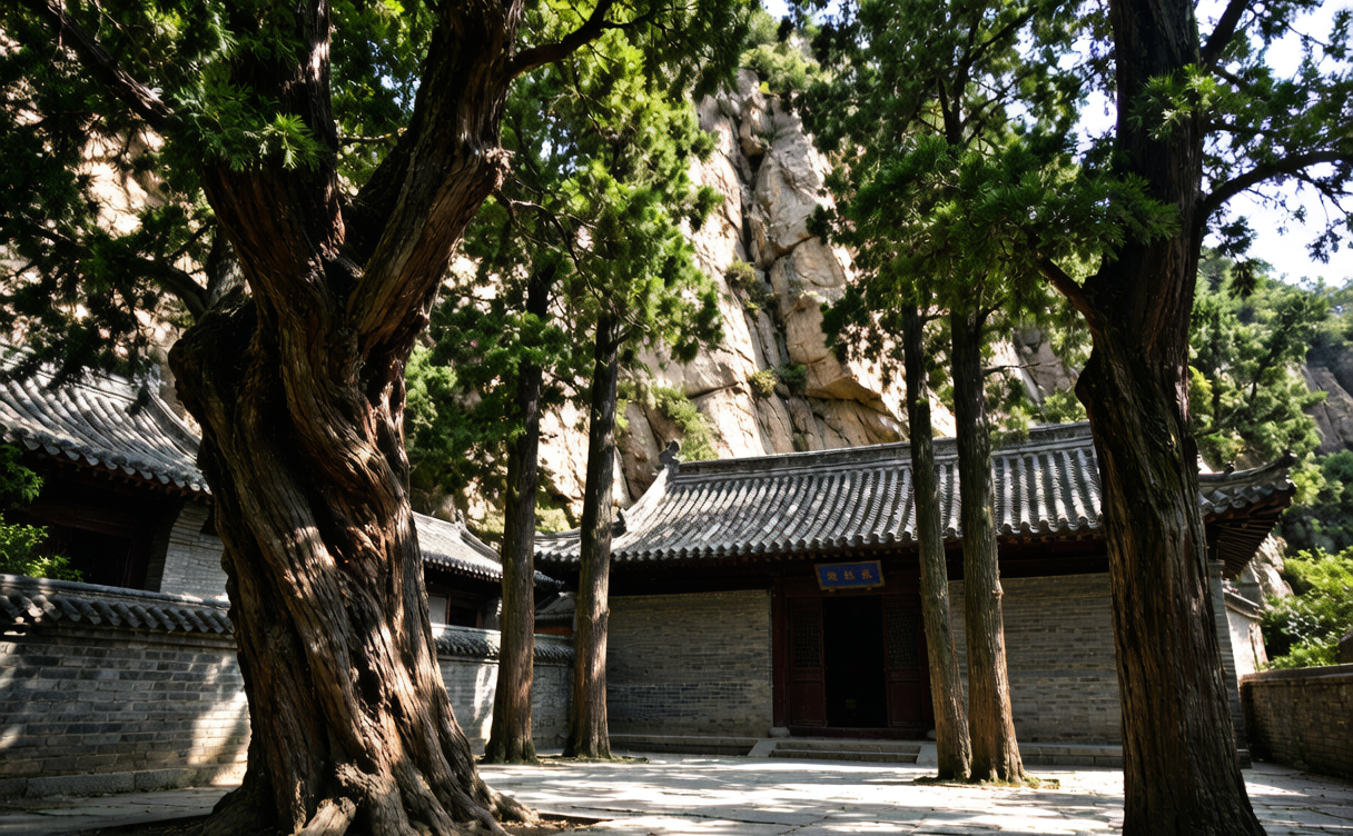 Laoshan granite peaks meeting the Yellow Sea along the Qingdao coast