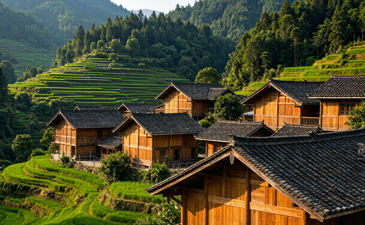 Lishui travel guide - traditional rammed-earth village houses in Songyang county