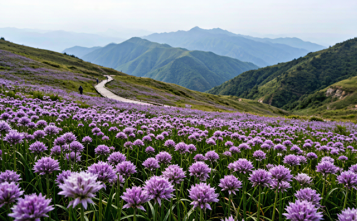 Green Wumeng grasslands with wind turbines near Liupanshui