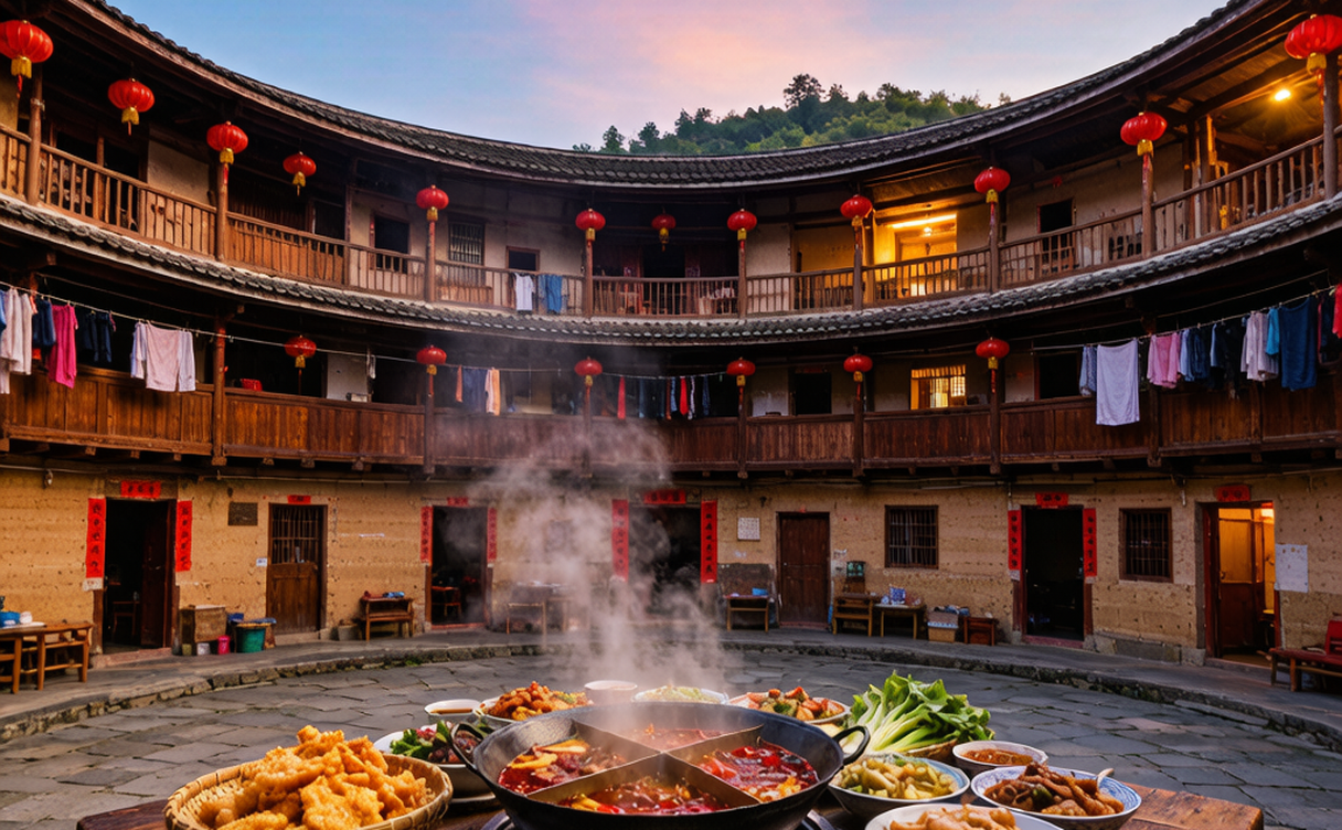 Bowl of Hakka stuffed tofu with golden pan-fried faces in light ginger broth in Meizhou