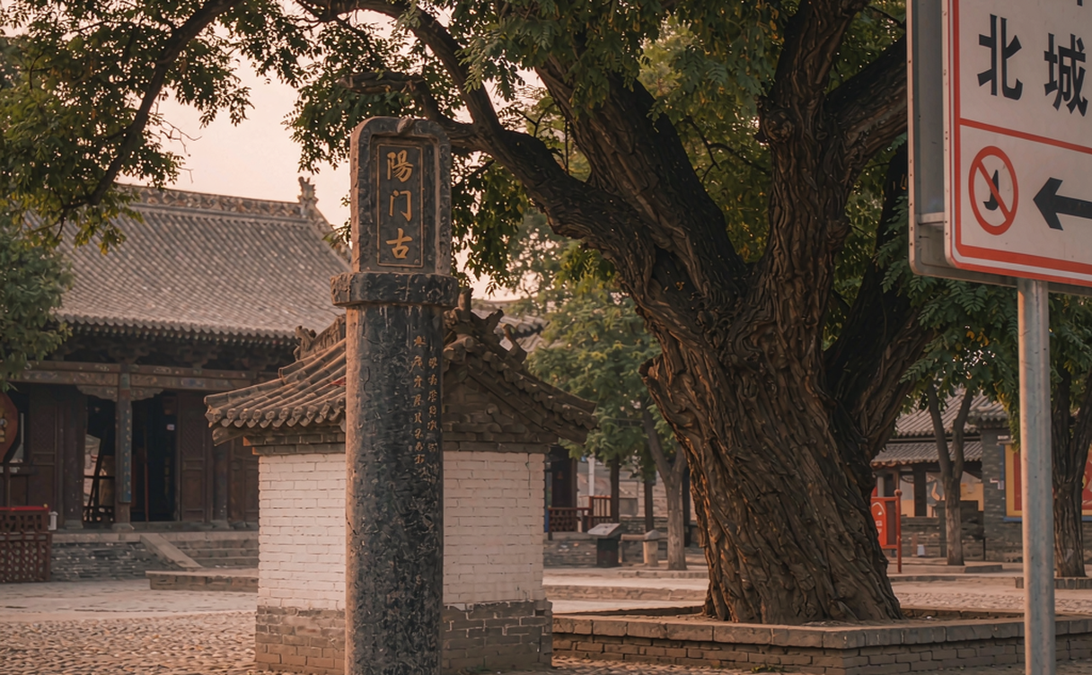 Ming dynasty Great Wall watchtower and ridge near Guangwu in Shuozhou at sunset