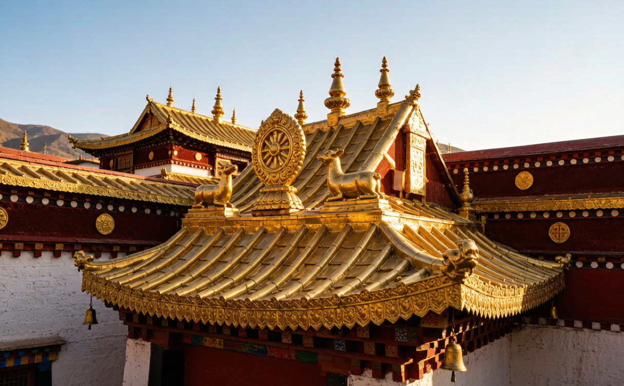 Ta'er Monastery guide - butter-sculpture and mural art in a Ta'er Monastery hall
