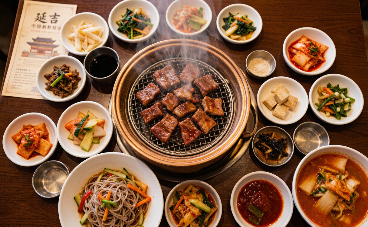 Yanji travel guide - Korean-Chinese barbecue and side dishes in Yanji, Jilin