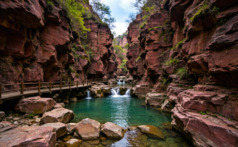 Yuntai Mountain Travel Guide: Henan’s Red Stone Gorge and Waterfall Walkways