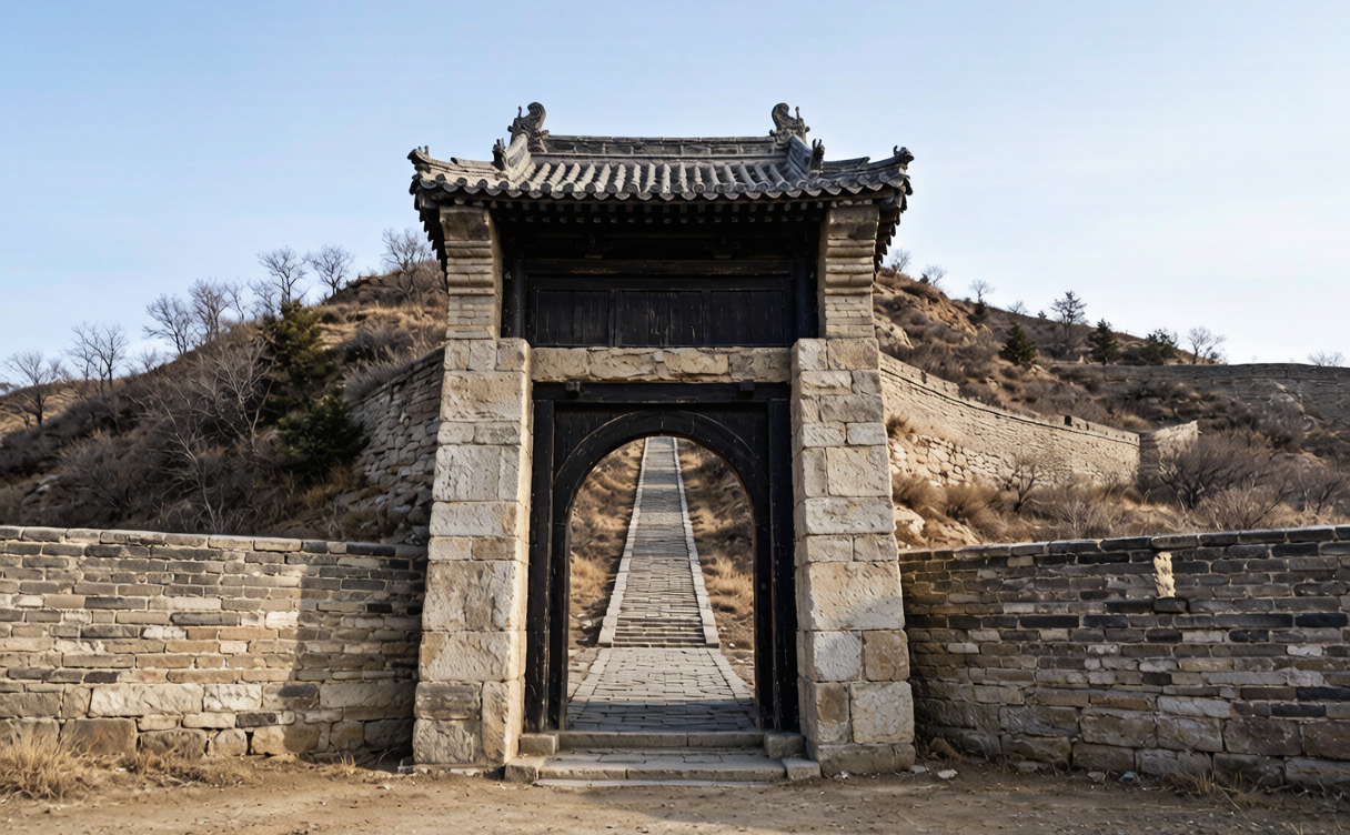 The stone Dajingmen frontier gate in Zhangjiakou, Hebei, China
