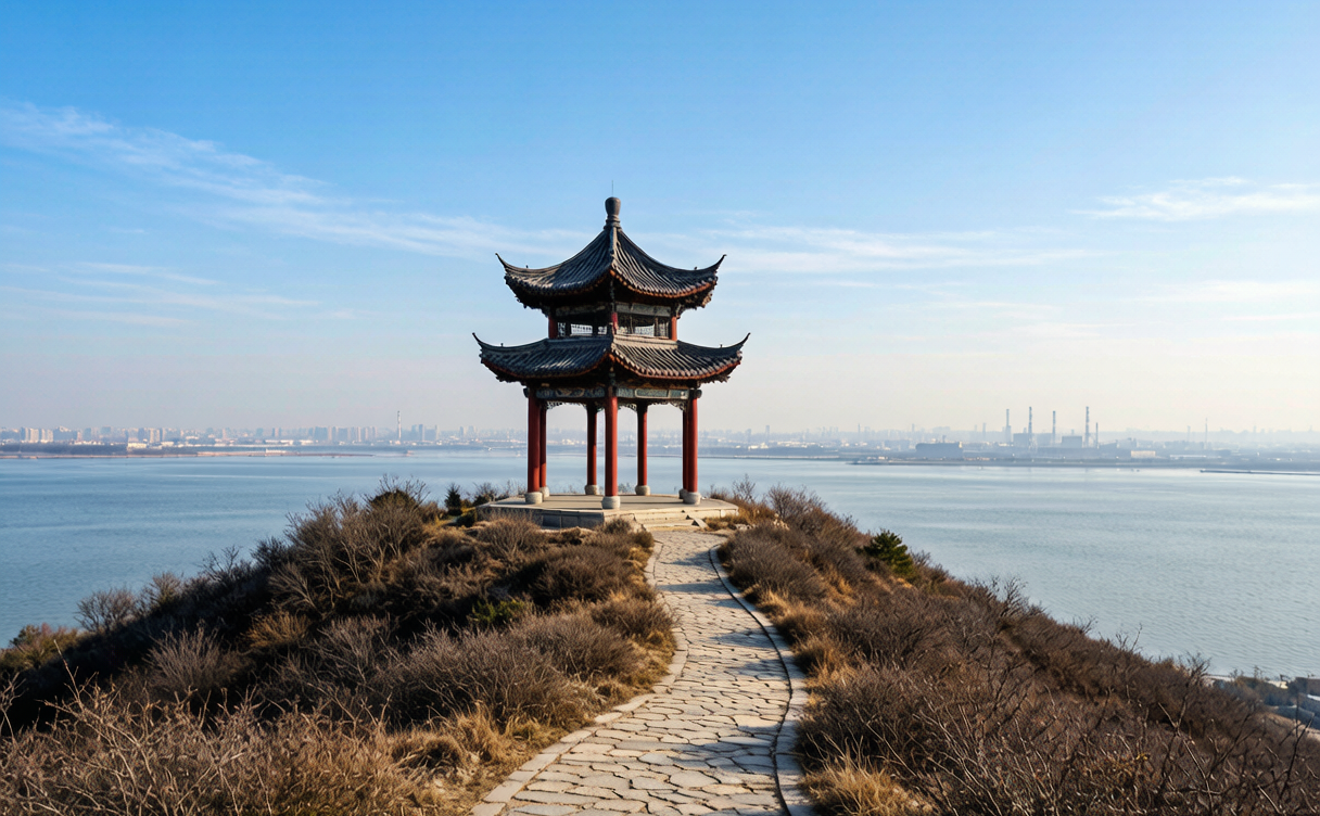 Zhenjiang travel guide - Jinshan Temple pagoda above the Yangtze river at dawn