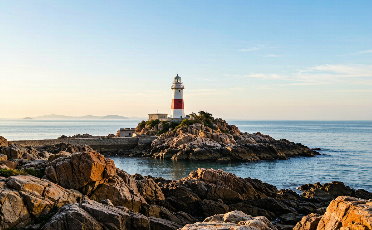 Zhoushan travel guide - historic lighthouse on an outer island of the Zhoushan archipelago