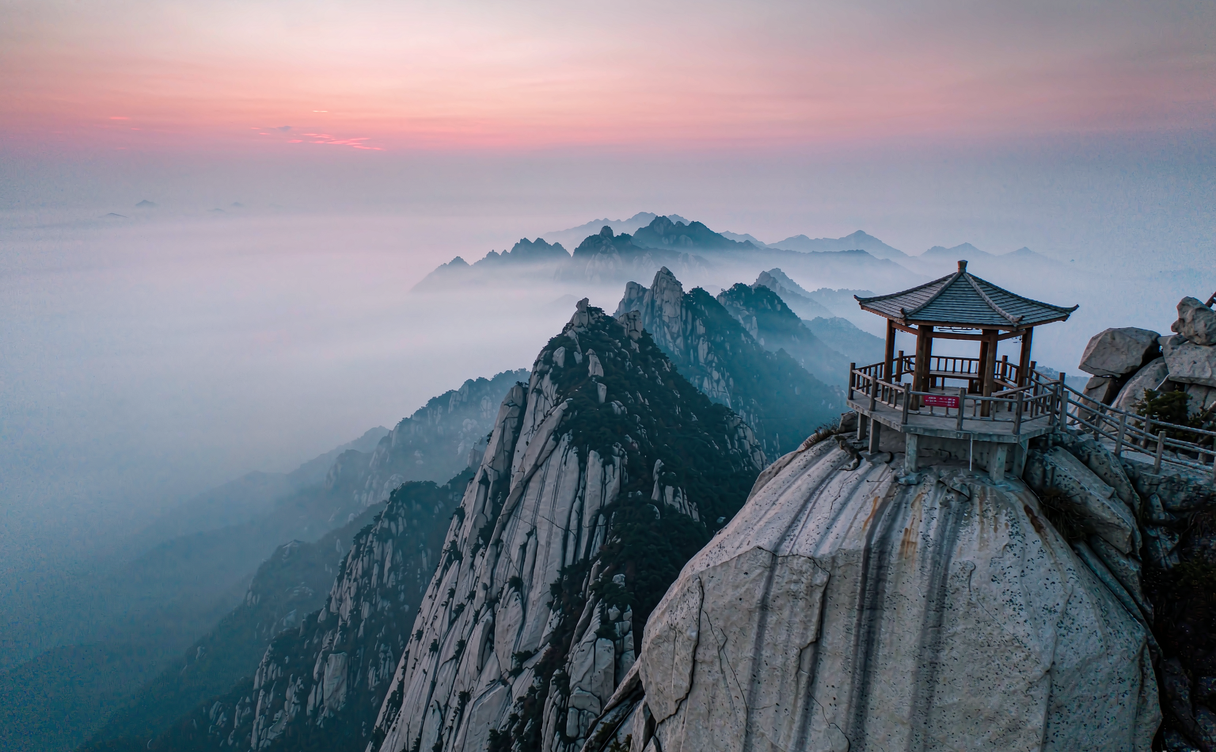 Baishi granite peaks at sunrise