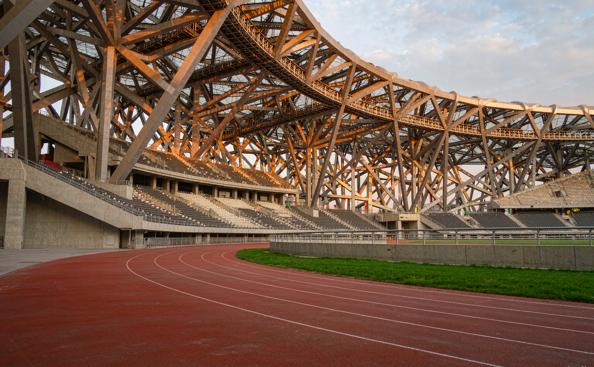 Inside the Beijing National Stadium concourse and track