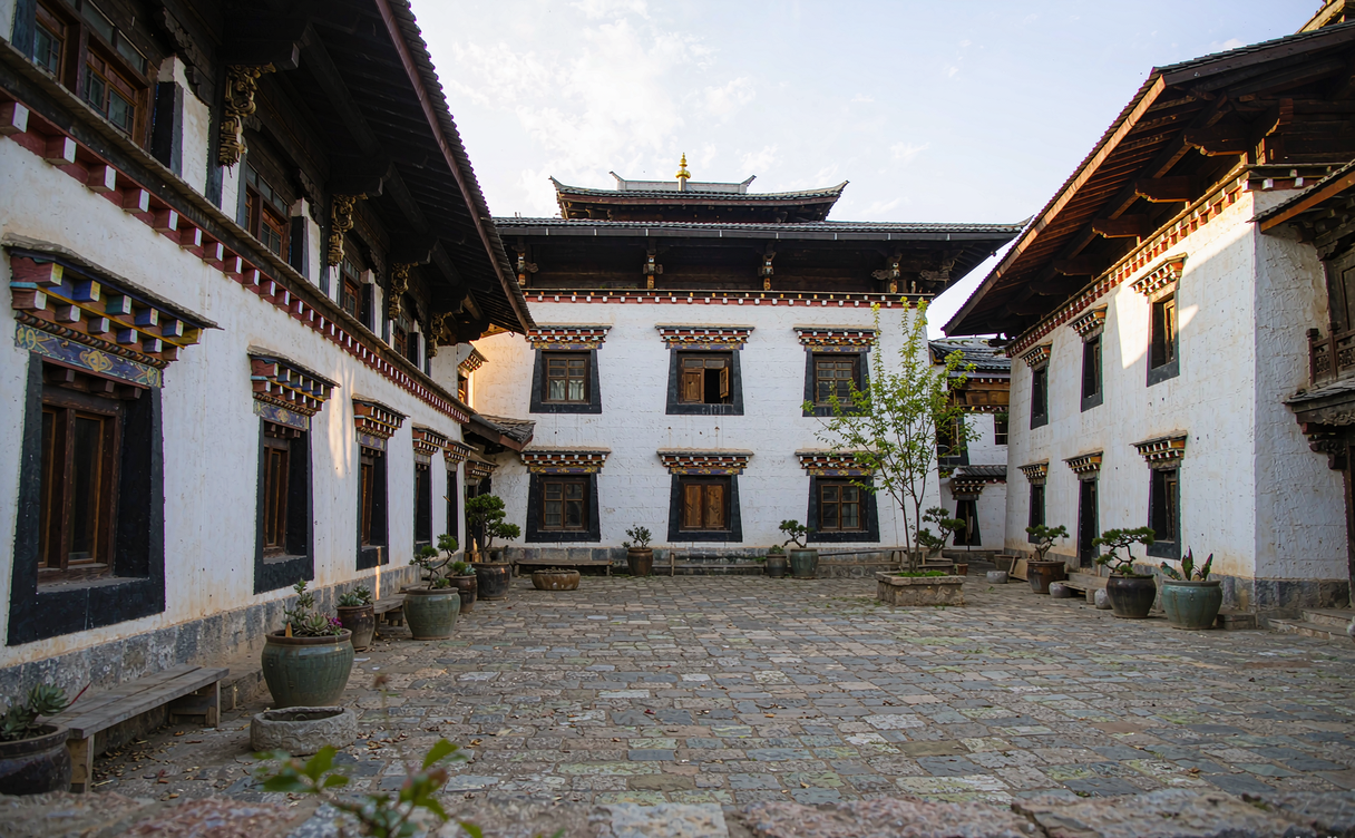 Luxury Tibetan-style hotel near Shangri-La, Yunnan, China