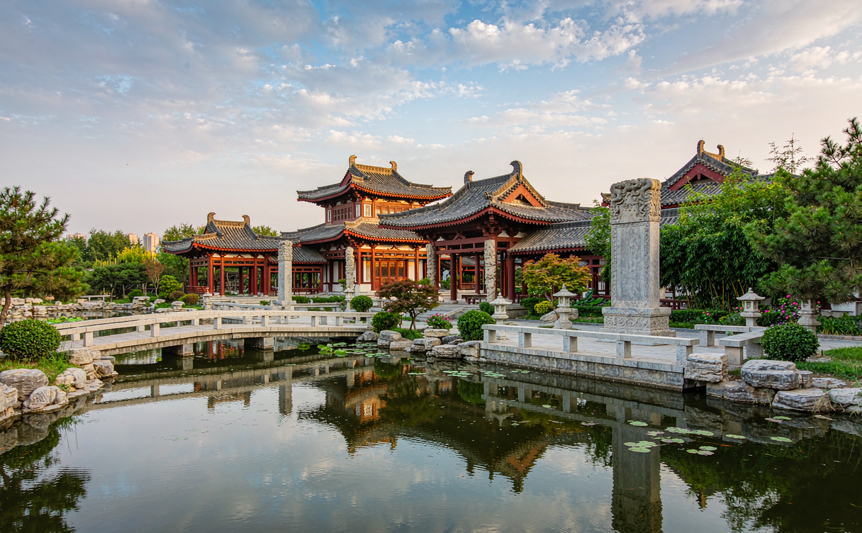 Sun Tzu culture city pavilions in Binzhou