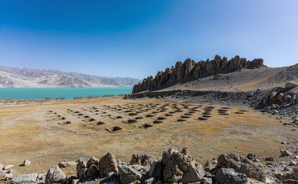 Yanjing salt fields at sunset in Chamdo, Tibet, China