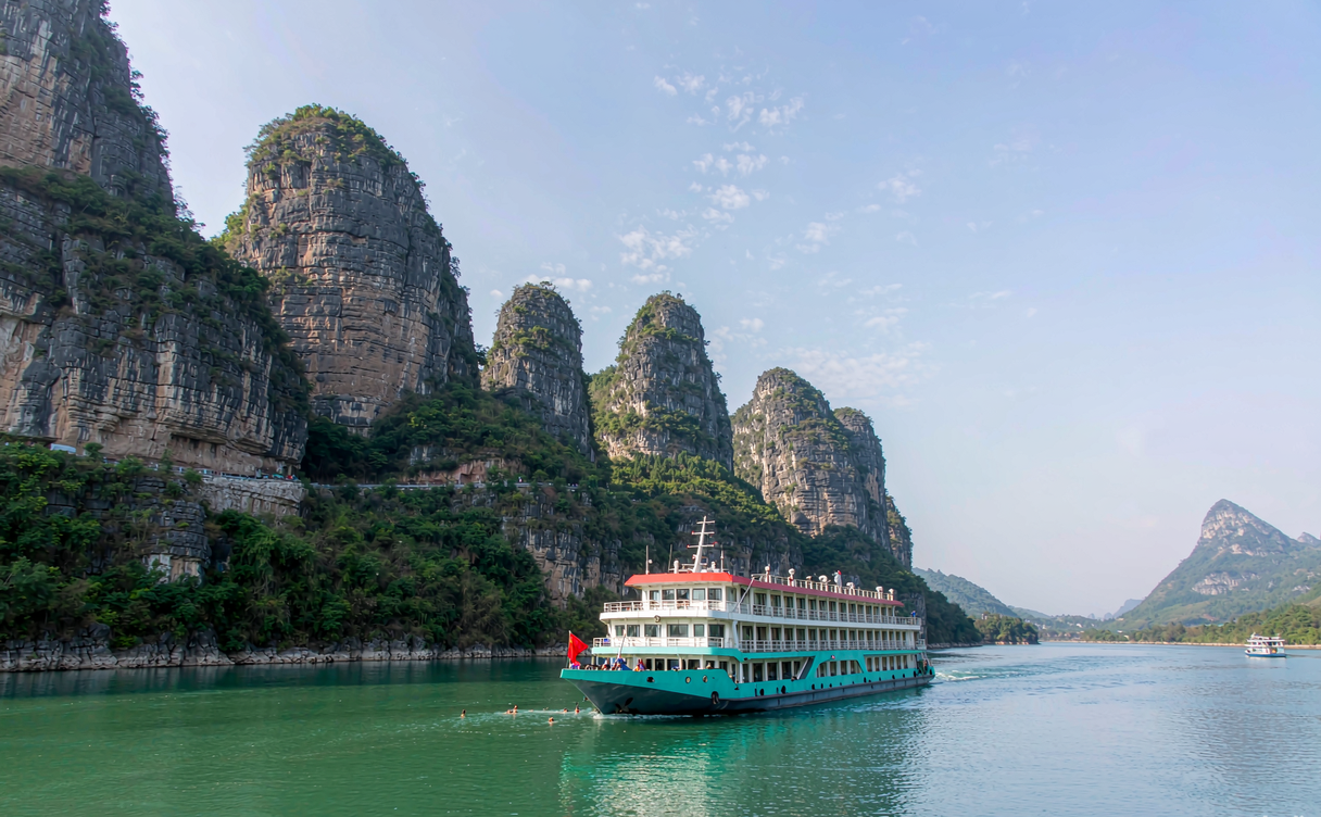 Emerald Qingjiang River and karst peaks in Changyang