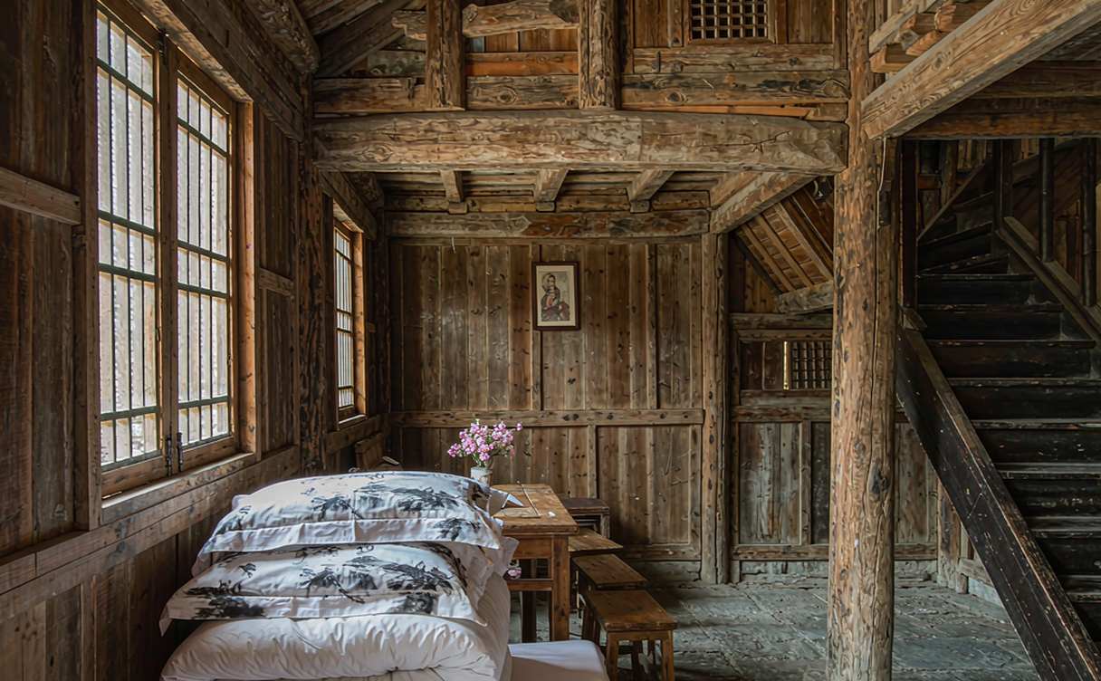 Courtyard guesthouse room inside a Chinese ancient town