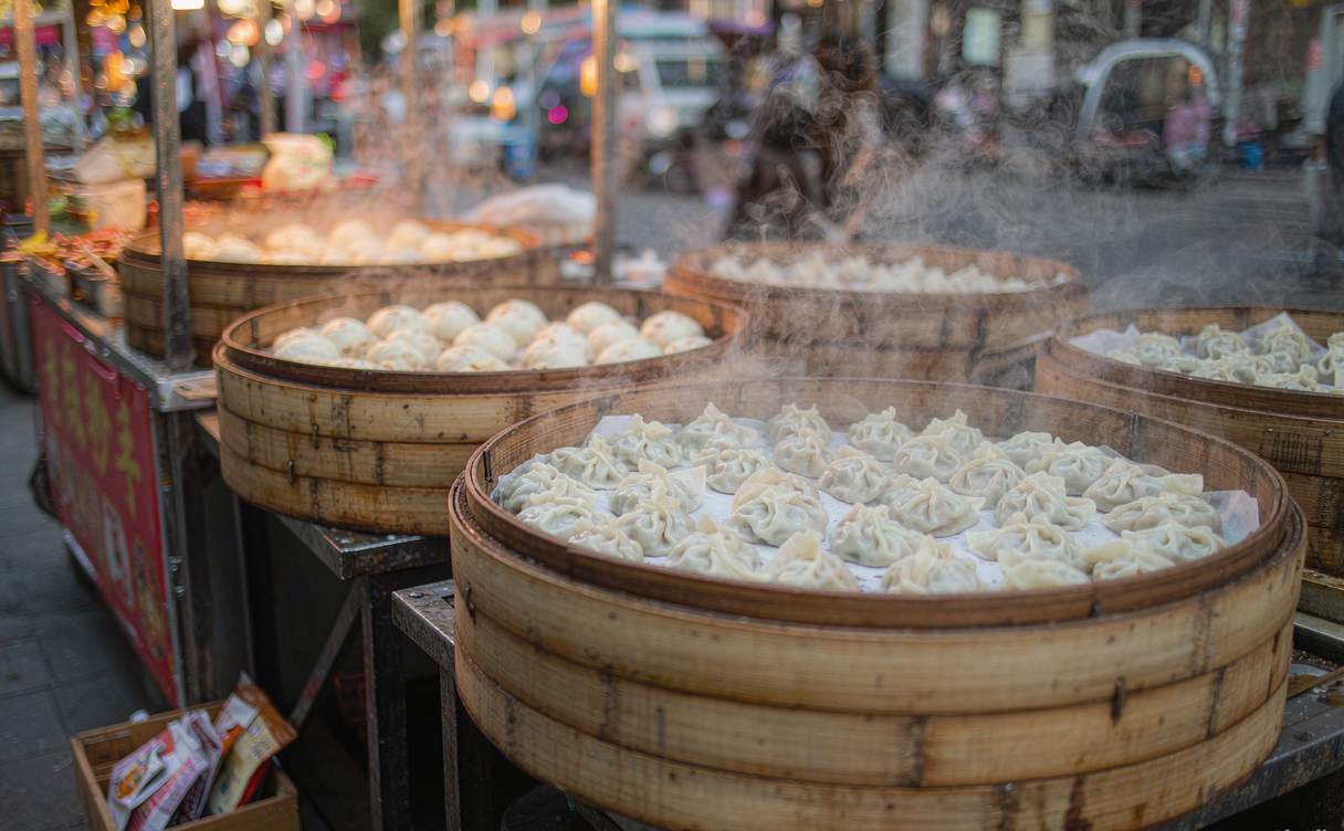 Lanzhou beef noodle stall with hand-pulled noodles